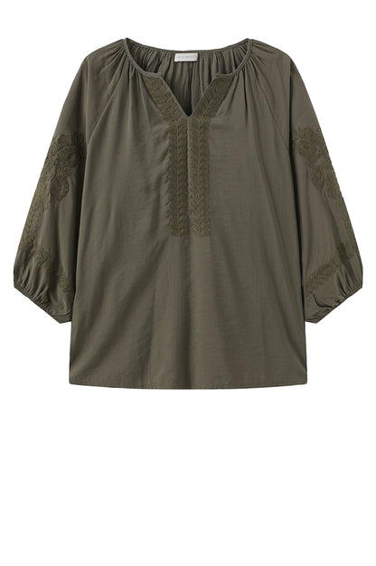 LUXZUZ // ONE TWO Viktoria Blouse Blouse Army Green 6330