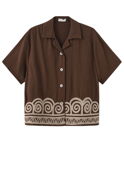 LUXZUZ // ONE TWO Vilia Shirt Shirt Dark Brown 7090
