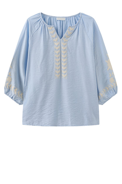 LUXZUZ // ONE TWO Vina Blouse Blouse Light Blue 5010