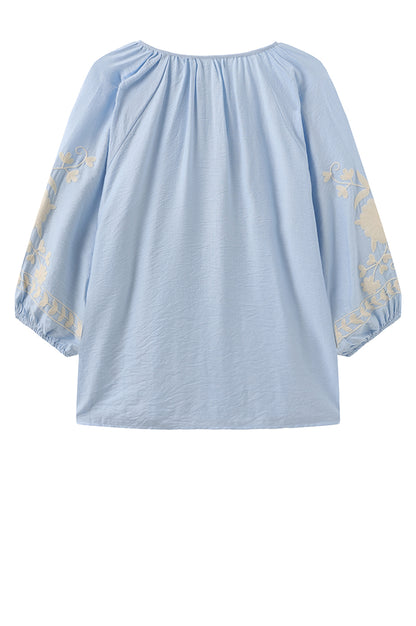 LUXZUZ // ONE TWO Vina Blouse Blouse Light Blue 5010