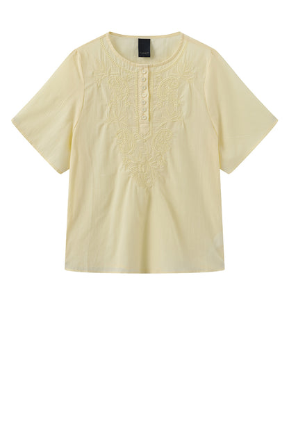 LUXZUZ // ONE TWO Viva Blouse Blouse Soft Yellow 1029