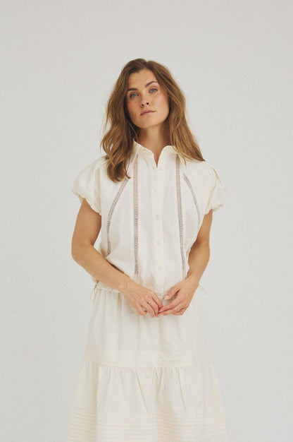 LUXZUZ // ONE TWO Vivette Shirt Shirt Off White 7038