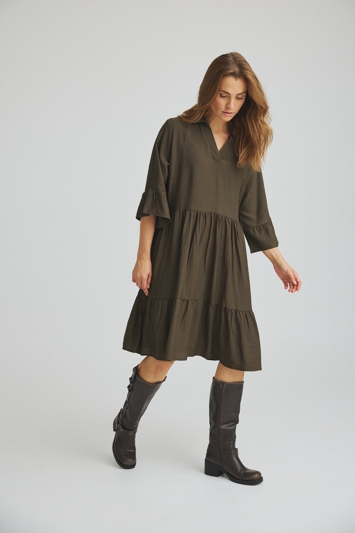 LUXZUZ // ONE TWO Walborg Dress Dress 633 Army