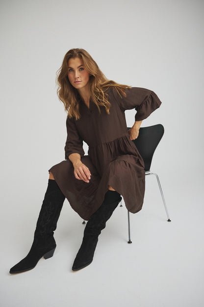 LUXZUZ // ONE TWO Walborg Dress Dress 799 Choco Lux