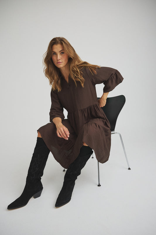 LUXZUZ // ONE TWO Walborg Dress Dress 799 Choco Lux