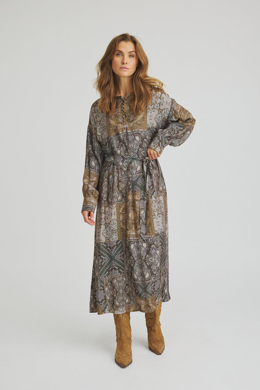 LUXZUZ // ONE TWO Wanda Dress Dress 629 Green Olive