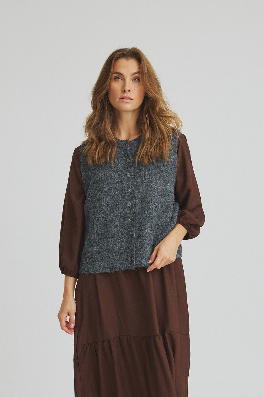 LUXZUZ // ONE TWO Zannap Knit Knit 816 Dark Grey Melange