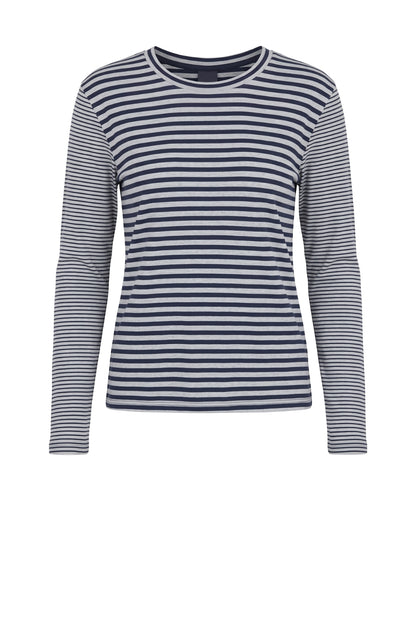 LUXZUZ // ONE TWO Zegzag Stripe T-shirt T-Shirt 577 Night Blue