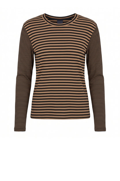 LUXZUZ // ONE TWO Zegzag Stripe T-shirt T-Shirt 727 Iced Coffee