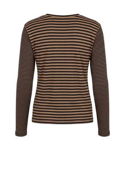 LUXZUZ // ONE TWO Zegzag Stripe T-shirt T-Shirt 727 Iced Coffee