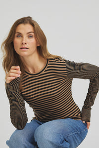 Zegzag Stripe T-shirt - Iced Coffee