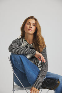 Zegzag Stripe T-shirt - Ecru
