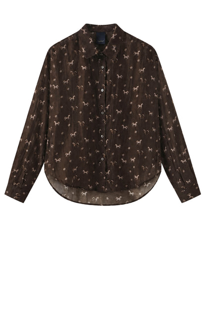 LUXZUZ // ONE TWO Zerafine Shirt Shirt 788 Chocolate Chip