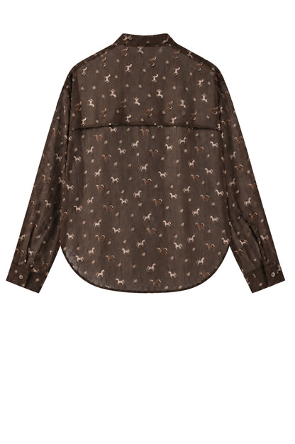 LUXZUZ // ONE TWO Zerafine Shirt Shirt 788 Chocolate Chip